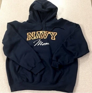 Navy Mom Hoodie by GILDAN Women’s Large Color Navy Pockets Comfy Cozy - Picture 1 of 8
