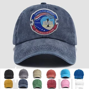 Custom Embroidered Hat USN BMU-1 Saving the World One Beach at a Time, Gift Idea - Picture 1 of 7
