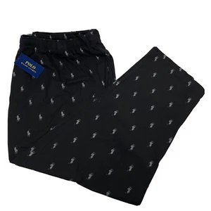 Polo Ralph Lauren Men's Big & Tall Black Pajama Pants Allover Pony Stretch NWT - Picture 1 of 6