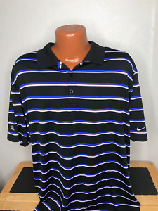 Men's Nike Golf Dri Fit S/S Polo/Golf Shirt Size 2XL (XXL) Striped -- Polyester