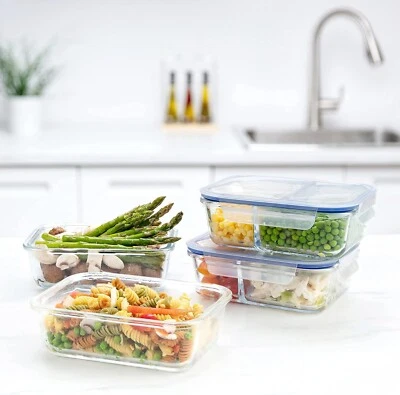 Glass Lunch box/Bento box for meal prep Leak Proof Lids (Set of 4 ) LAST ONES - Image 1 of 4