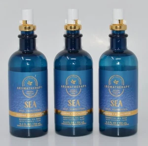 3 BATH & BODY WORKS AROMATHERAPY SEA JASMINE EUCALYPTUS ESSENTIAL OIL MIST SPRAY - Picture 1 of 5