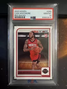 2023-24 Panini NBA Hoops Rookies Red Back Cam Whitmore SP #265 PSA 10 - Imagen 1 de 2