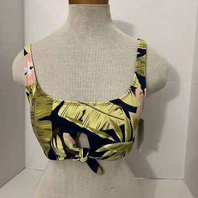 Beach Betty Small Swim Suit Top 1 Piece Navy Floral Colorful NWT  Pull Over - Image 1 of 4