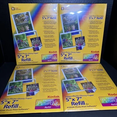 Kodak Inkjet Photo Glossy Refill Paper 5x7” High Gloss 20 sheets Each Lot Of 4 - Image 1 of 4