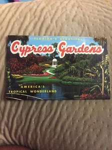 FLORIDA'S BEAUTIFUL CYPRESS GARDEN  POSTCARD FOLDER FOLD OUT TROPICAL WONDERLAND - Picture 1 of 6