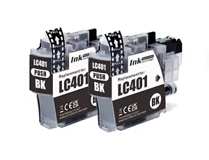LC-401 Ink Cartridge LC 401 Replacement for Brother MFC Printer (2 Black) - Picture 1 of 1