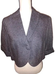 Tribal Womens Size 10 Wool Blend Silk Lined One Button Brown Grey Jacket Blazer - Picture 1 of 10
