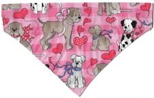 Large Dog/Cat  Scarf/ Bandana/  Valentine's Day/Dogs on pink!!!!