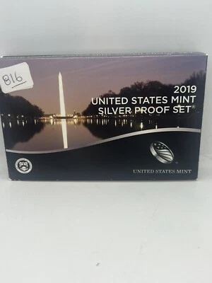 2019 US Mint Silver Proof Set 10 Coin Set COA #816 - Image 1 of 4