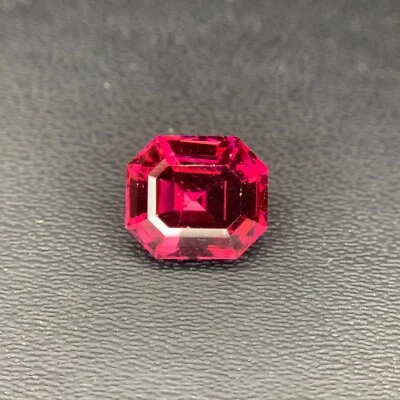 Piedras preciosas sueltas corte esmeralda 8 mm granate rosa natural Si de 2,55 quilates Tanzania Foto 1 de 4