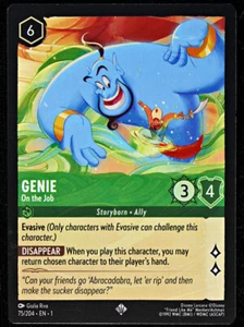 Disney Lorcana TCG - Genie On the Job - 75/204 - Super Rare - Regular NM - Picture 1 of 2