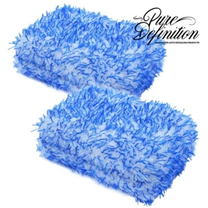 Car Cleaning Sponge Microfibre Pad 2 Pack Washing Auto Detailing Pure Definition - Picture 1 of 7