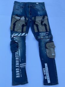 Smoke Rise Utility Fashion Cargo Jeans Slim Fit Men’s Size 30X31.5