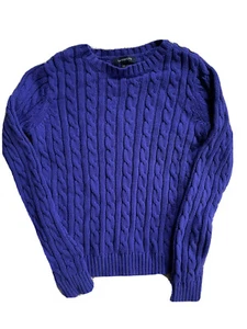 Lands' End Mädchen lila Langarm Pullover Gr. XS 2-4 Zopfmuster - 1 - Bild 1 von 8