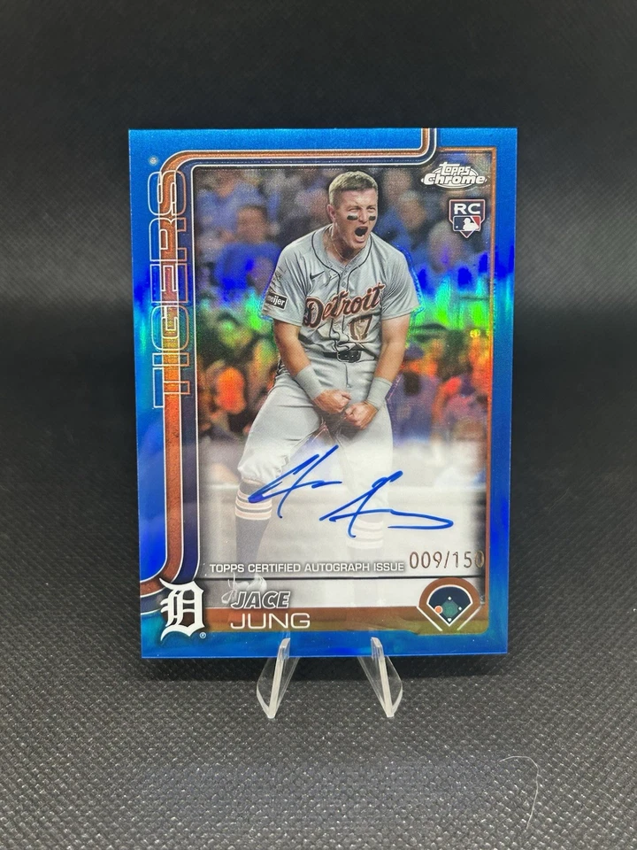 Jace Jung 2025 Topps Chrome Baseball #RA-JJ Rookie Auto True Blue Refractor /150 - Image 1 of 1
