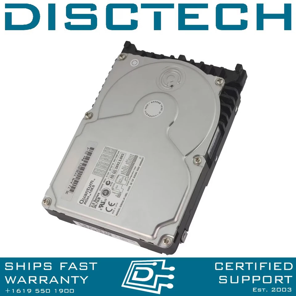 Quantum Atlas 10K II 80pin SCA-2 SCSI Hard Drive TY36J011 / TY36J881 - Image 1 of 3