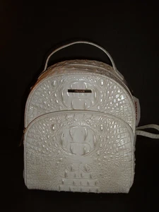 NWT BRAHMIN Chelcy Croc Embossed Leather Backpack  Coconut Milk Stunning! - Picture 1 of 11