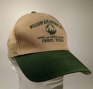 Farmer Ranch Trucker Hat Williams Gin & Grain Frost TX Beige Snapback Mesh Back - Picture 1 of 8