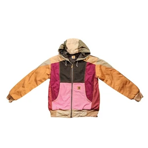 Carhartt Detroit Reworked Jacket Medium M Canvas Vintage Patchwork Bomber Mens - Picture 1 of 14