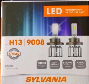 Sylvania H13 9008 LED Powersport Headlight Bulbs Off-Road Use/Fog Lights BX2 New - Picture 1 of 2