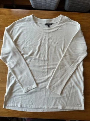 Camisa Banana Republic Mujer Grande Crema Manga Larga Minimalista Tranquila Lujo Foto 1 de 4