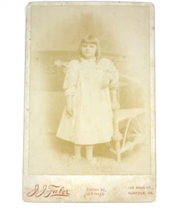 Antique 1800s J. J. Faber Norfolk Virginia Child Cabinet Card - Picture 1 of 4