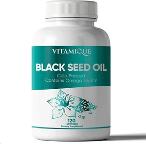 Black Seed Oil 1000mg Omega 3 6 Heart Health, Antioxidant, Immune & Digestive - Picture 1 of 8
