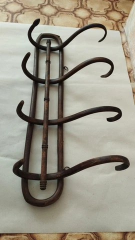 Antique Wooden  Wood  Hat Coat Rack Thonet Split Rounded Bentwood Artisan Cover