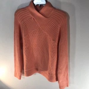 Relativity Peach Ribbed Open Knit Sweater Womens Size L - Picture 1 of 4