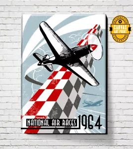 National Air Races 1964 Leinwandbild 18X24 24X36 36X48 Größen verfügbar Pop Art Flugzeug - Bild 1 von 3