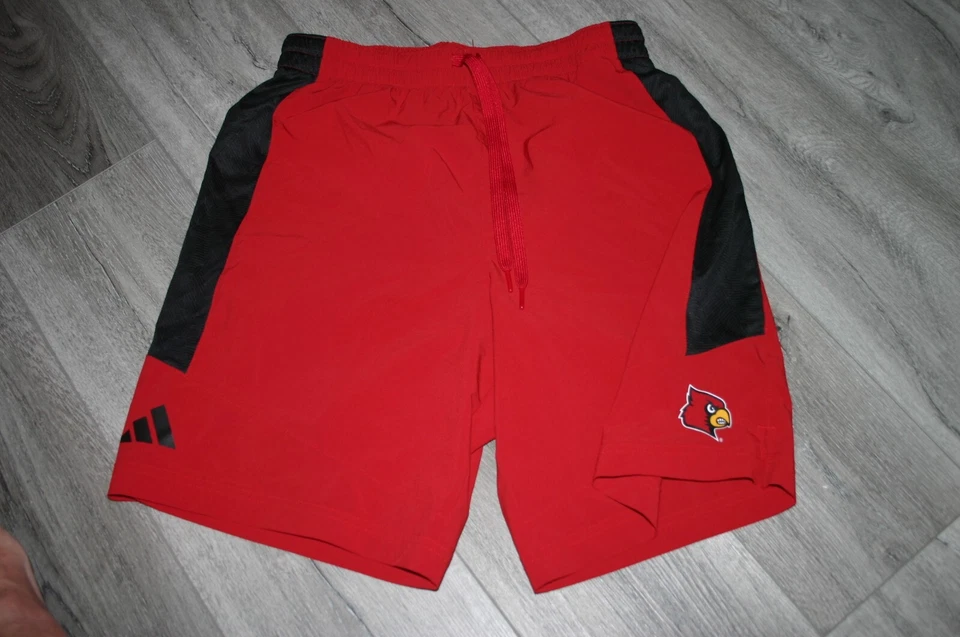 Louisville Cardinals Football team issued Red Adidas shorts  L - Image 1 of 1