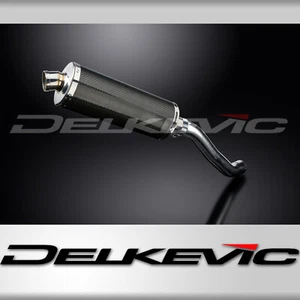 Kit silenciador de escape de carbono ovalado 14" Kawasaki Z750 2004-2006 Delkevic sin cordones - Imagen 1 de 5