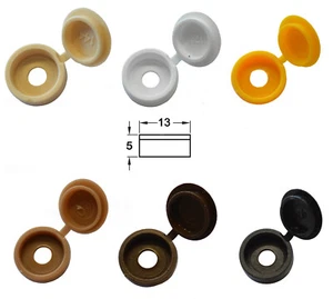 * TAPAS DE CUBIERTA DE TORNILLO DE PLÁSTICO CON BISAGRAS para enmascarar 6g-8g M3.5 y M4 tornillos plegables * - Imagen 1 de 8
