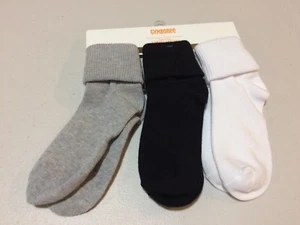 NWT Gymboree Boy Socks 3 pair pack Foldover Gray black White XXS,S,M,L - Picture 1 of 1