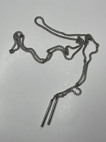 Collana Michael Kors tono argento catena e barra Lariat 36"