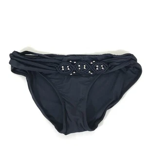 NUEVO Braguita de bikini Badgley Mischka para mujer talla 6 negra plateada con cuentas traje de baño - Imagen 1 de 9