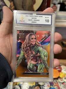 2021 WWE Topps Finest  ALIYAH Orange Refractor 02/25 MGC 10 Mint