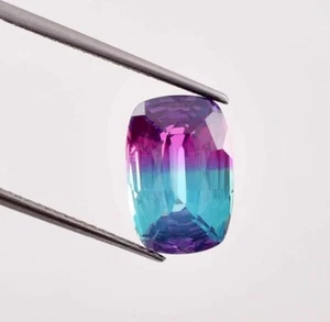 AAA+ Flawless 5.90 Ct Natural Ceylon Bi-Color Sapphire Cushion GIT Certified - Picture 1 of 7