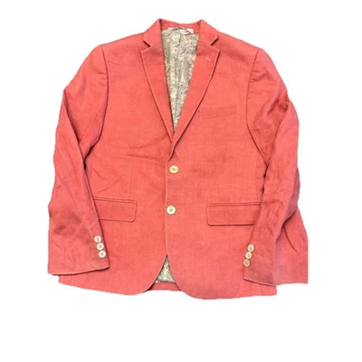 Blazer rosa con forro de cachemira Lauren Ralph Lauren para niños 100 % lino talla 12R Foto 1 de 4