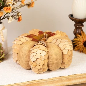 Northlight 9-inch Brown Autumn Harvest Tabletop Pumpkin - Picture 1 of 6