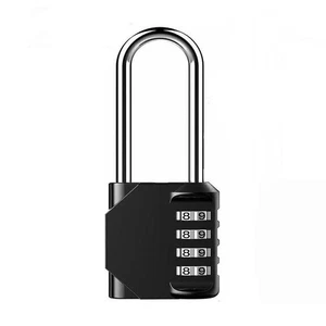 4 Digit Combination Padlock Heavy Duty Long Shackle Gym Locker Travel Luggage - Picture 1 of 13