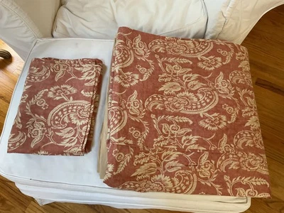 Funda nórdica Pottery Barn Alesandra mezcla de lino terracota completa/queen 3 piezas Juego. Foto 1 de 4