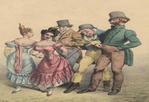 KARIKATURIST des 19. Jhd. - Genussmenschen - Lithographie - um 1850 - Picture 1 of 2