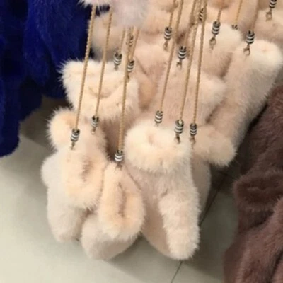 Women's Real Mink Fur Gloves Knitted Warm Wrist Stretch Mittens Sleeves W String - Image 1 of 4