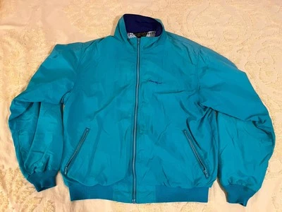 Chaqueta vintage Eddie Bauer para hombre verde azulado ligera, cremallera completa, talla XL Foto 1 de 4