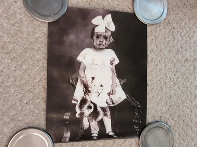 Scary Child Gruesome Photo Poster Print 10" X 13" Canvas Halloween Durable  - Image 1 of 4