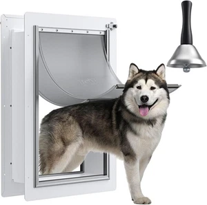 Puerta grande de acero para perro para puerta exterior, fuertes solapas magnéticas dobles, resistente - Imagen 1 de 12