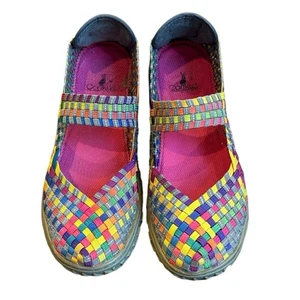 Corkys Liz Woven Flats Mary Jane Women’s 8 Rainbow Multicolor Shoes - Picture 1 of 9