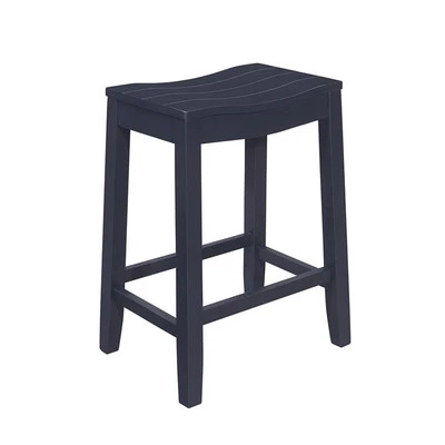Bowery Hill Contemporary Backless Wood Counter Height Stool in Navy - Image 1 of 4